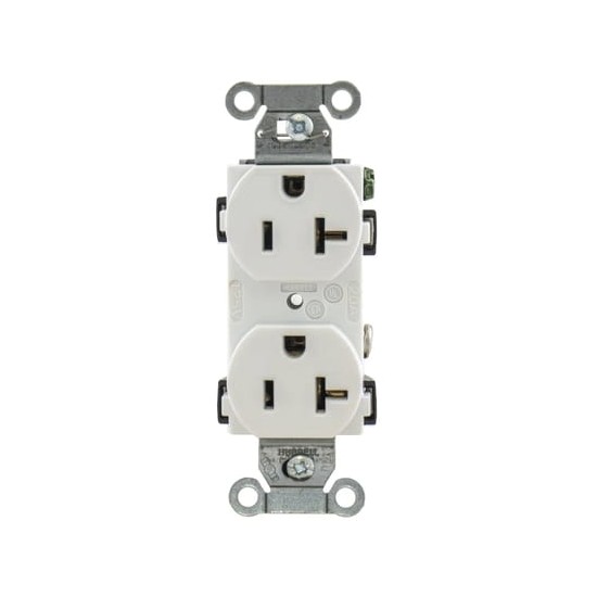 Contacto Dúplex 20 A, 125 V, 2 Polos, 3 Hilos, Cableado Posterior y La