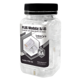 Bote con 100 Piezas de Plug Modular RJ45 Cat6A Chapado de Oro a 30 Mic