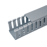 Canaleta Ranurada de PVC con Tapa, Tipo F, 57.2 mm de Ancho, 53.8 mm d