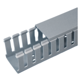 Canaleta Ranurada de PVC con Tapa, Tipo F, 57.2 mm de Ancho, 53.8 mm d