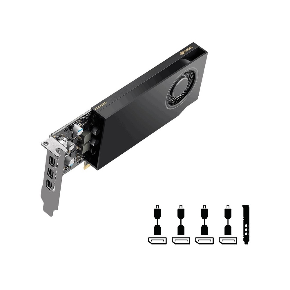 TARJETA DE VIDEO PNY (VCNRTXA400ATX-PB) NVIDIA RTX A400ATX,4GB GDDR6,4