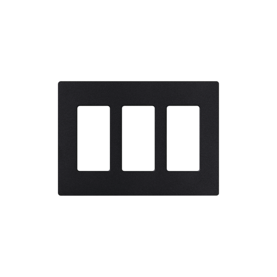 Tapa Color Blanco Negro Satin para interruptor o dimmer Lutron, 3 gang