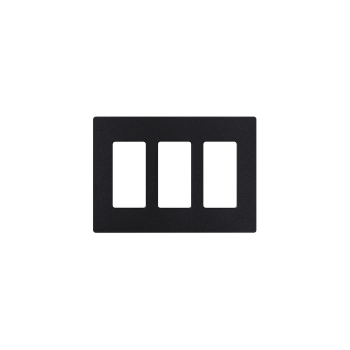 Tapa Color Blanco Negro Satin para interruptor o dimmer Lutron, 3 gang