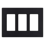 Tapa Color Blanco Negro Satin para interruptor o dimmer Lutron, 3 gang