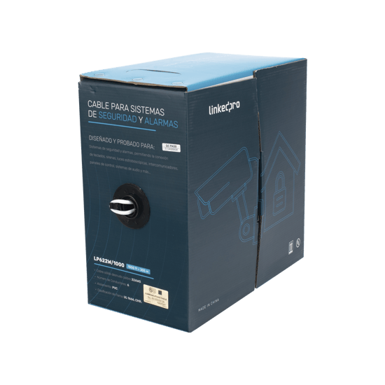 Bobina de Cable 305 Metros (1000 Pies): 6 x 22 AWG, Color Blanco, CMR,