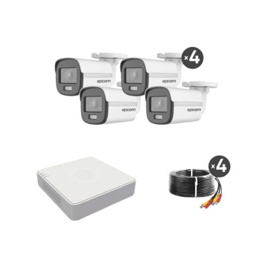 Kit de Videovigilancia TurboHD / 1080p Lite / 4 Cámaras Bala ColorVu /
