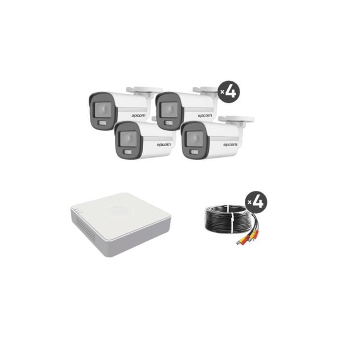 Kit de Videovigilancia TurboHD / 1080p Lite / 4 Cámaras Bala ColorVu /