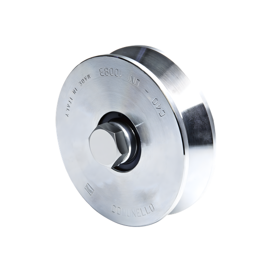 Rueda para Puerta Corrediza / 12 cm / Carga 450 kg / Guía Tipo V / Ace