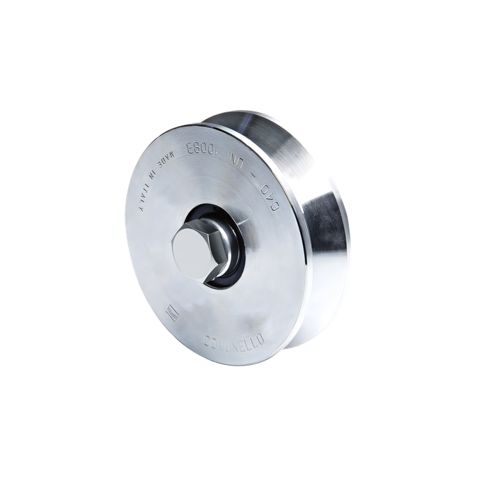 Rueda para Puerta Corrediza / 12 cm / Carga 450 kg / Guía Tipo V / Ace