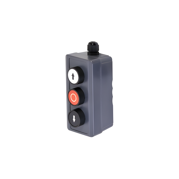 Botonera Triple / Uso Rudo / 24 VCD / IP40 / -20 a 50 °C / 2.7 x 5.2 x