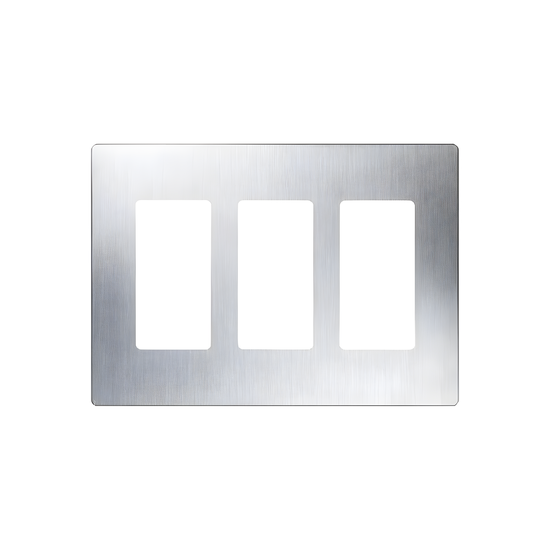 Tapa Color Metalico para interruptor o dimmer Lutron, 3 gang, limpio y
