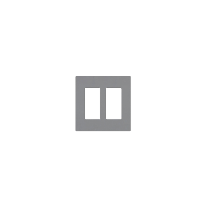 Tapa Color Gris para interruptor o dimmer Lutron, 2 gang, limpio y mod