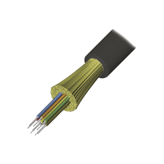 Cable de Fibra Óptica de 12 Hilos, Interior/Exterior, Tight Buffer, No