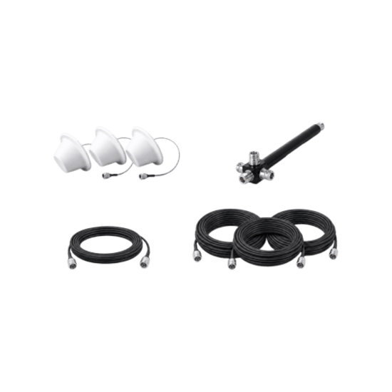 Kit de 3 Antenas Omnidireccionales tipo Domo y Divisor de Potencia de