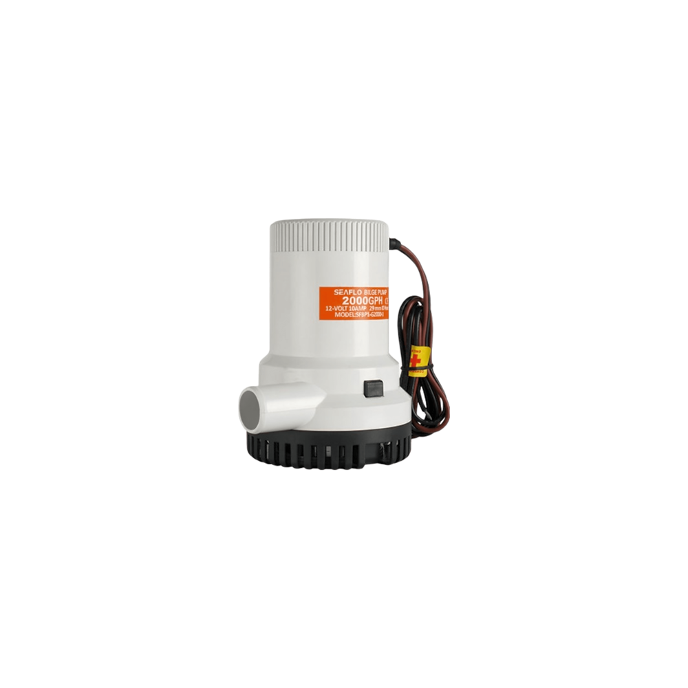 Bomba de Achique / 2000 GPH (7571 LPH) / 12V CD / Eje de Acero Inoxida