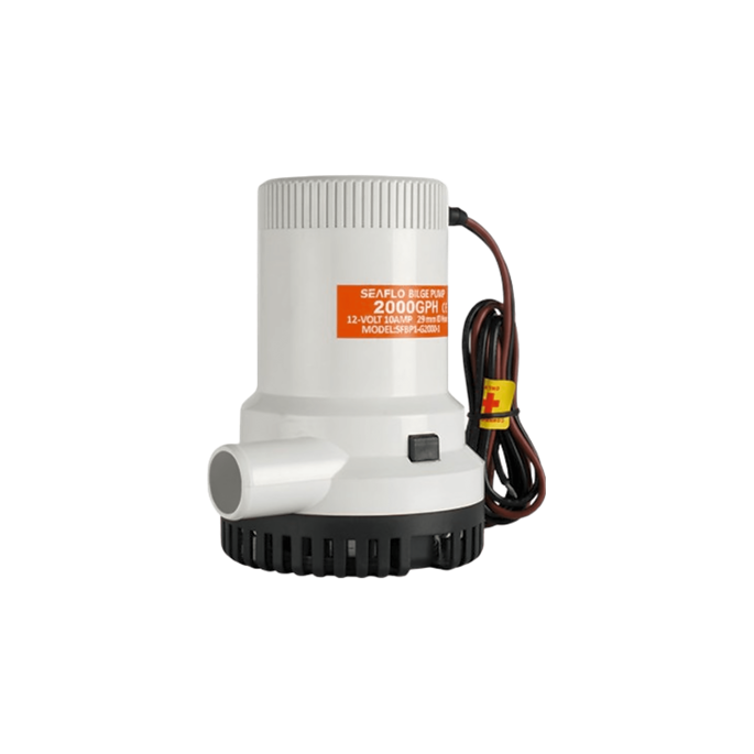 Bomba de Achique / 2000 GPH (7571 LPH) / 12V CD / Eje de Acero Inoxida