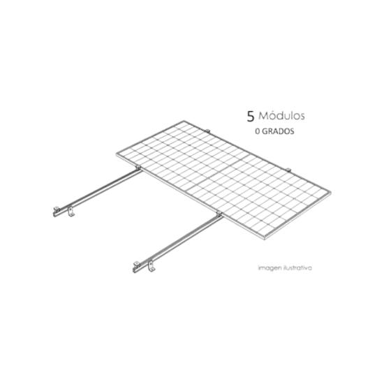 Sistema de Montaje Solar para Techo Plano / 1 Módulo / Resistencia Vie