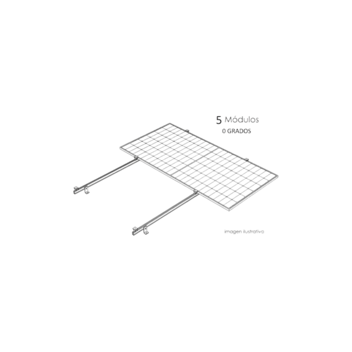 Sistema de Montaje Solar para Techo Plano / 1 Módulo / Resistencia Vie
