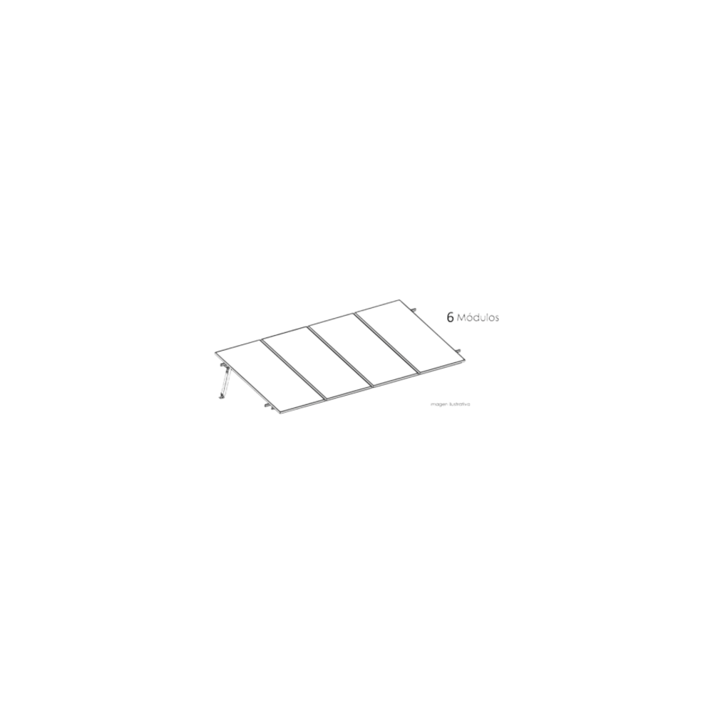 Estructura de Montaje Fotovoltaico / Losa Plana / Configuración 1x3 /