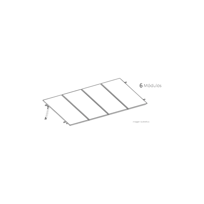 Estructura de Montaje Fotovoltaico / Losa Plana / Configuración 1x3 /