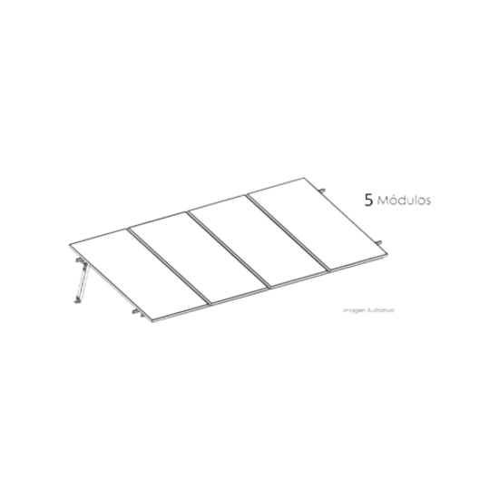 Estructura de Montaje Fotovoltaico / Losa Plana / Configuración 1x3 /