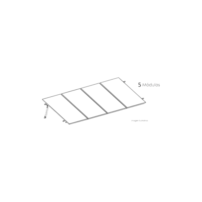 Estructura de Montaje Fotovoltaico / Losa Plana / Configuración 1x3 /