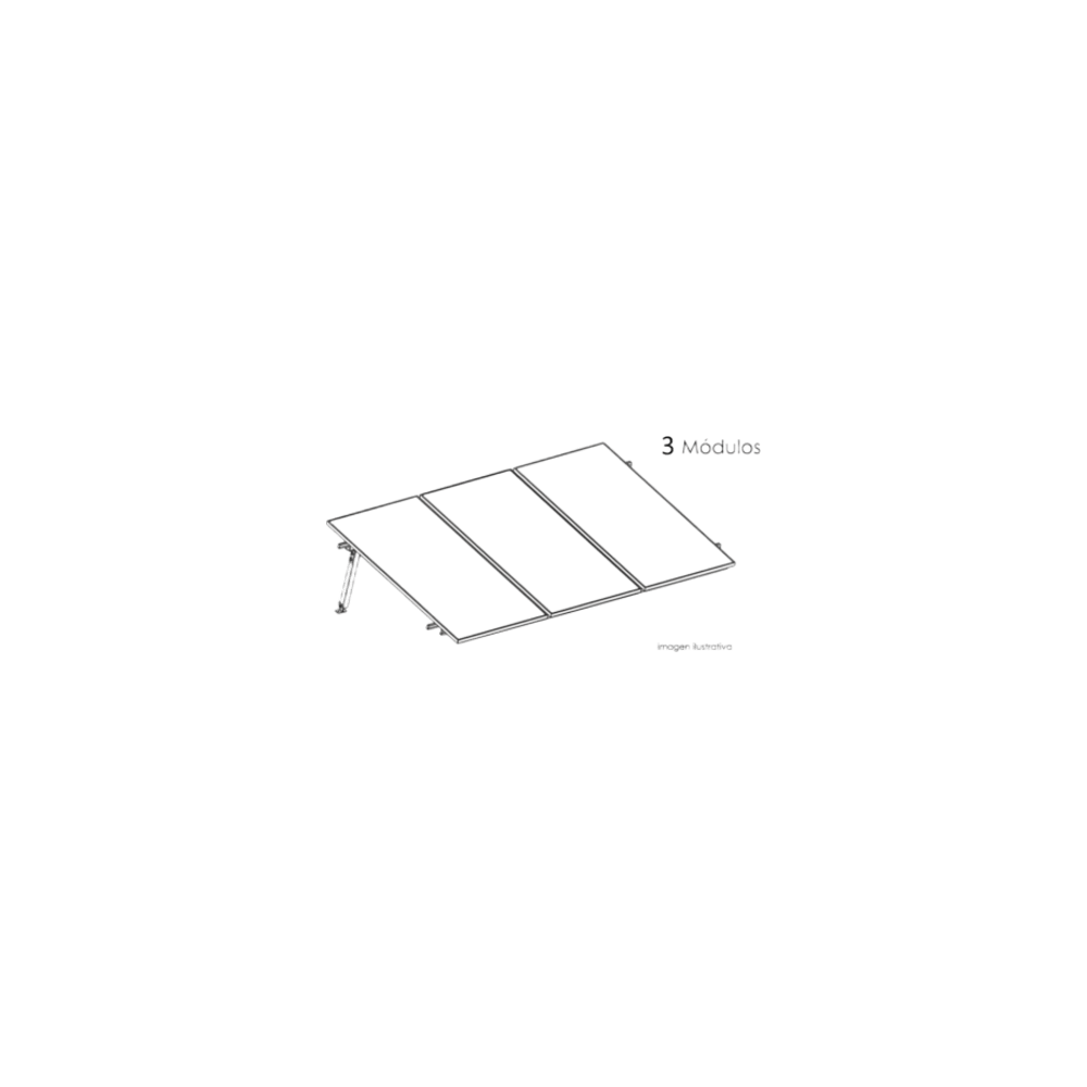 Estructura de Montaje Fotovoltaico / Losa Plana / Configuración 1x3 /