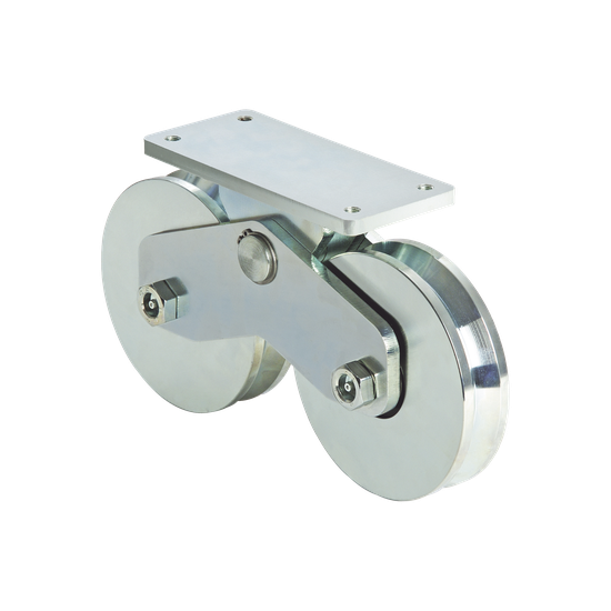 Rueda Doble para Puerta Corrediza / 12 cm Diámetro / 1200 kg Carga / C