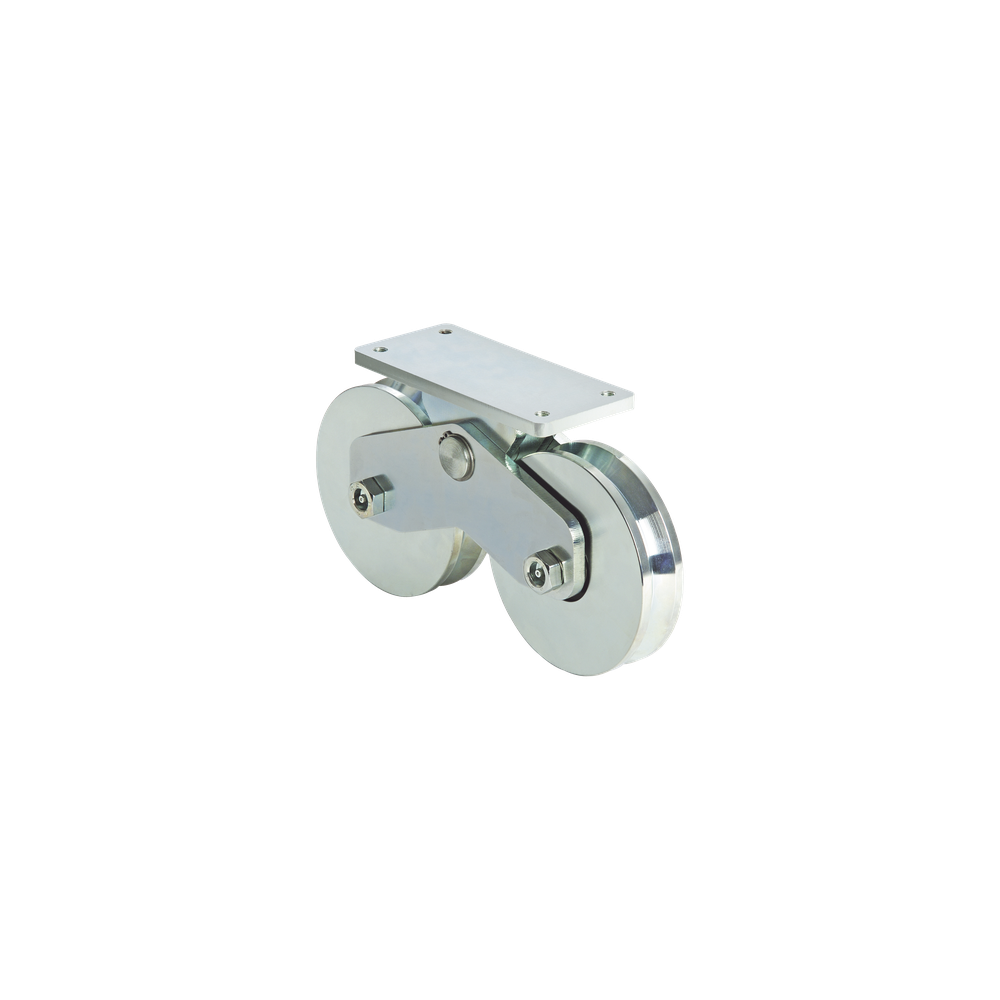 Rueda Doble para Puerta Corrediza / 12 cm Diámetro / 1200 kg Carga / C