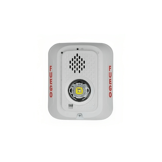 Sirena con Lámpara LED Estroboscópica / a 2 Hilos / Montaje en Pared /