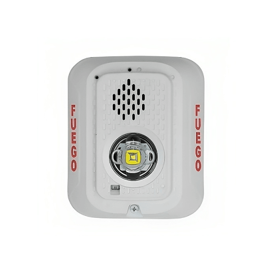 Sirena con Lámpara LED Estroboscópica / a 2 Hilos / Montaje en Pared /