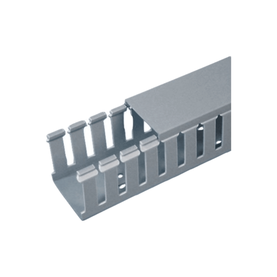 Canaleta Ranurada de PVC con Tapa / Tipo F / 1.75" Ancho x 4.1" Alto x