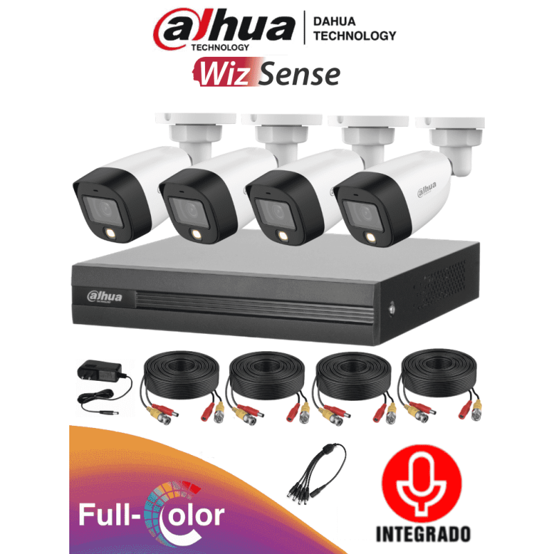 KIT DE CAMARAS DAHUA FULLCOLORKIT-A DVR 4 CANALES FULL COLOR DE