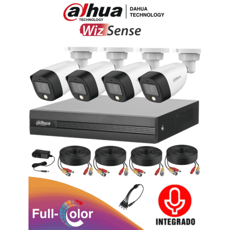 KIT DE CAMARAS DAHUA FULLCOLORKIT-A DVR 4 CANALES FULL COLOR DE