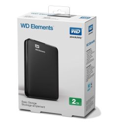 DISCO DURO EXTERNO WD ELEMENTS 2TB 2.5 PORTATIL USB3.0 NEGRO WIND