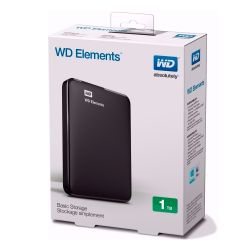 DISCO DURO EXTERNO WD ELEMENTS 1TB 2.5 PORTATIL USB3.0 NEGRO WIND