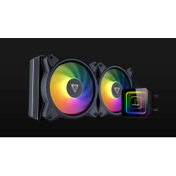 ENFRIAMIENTO LIQUIDO OCELOT GAMING OEL240 / 240MM / ARGB / 70 CFM / 1800 RPM / 32 DB / INTEL Y AMD / COLOR NEGRO