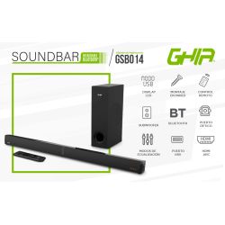 BARRA DE SONIDO DETACHABLE GHIA 2.1 CANALES BLUETOOTH USB AUX HDM