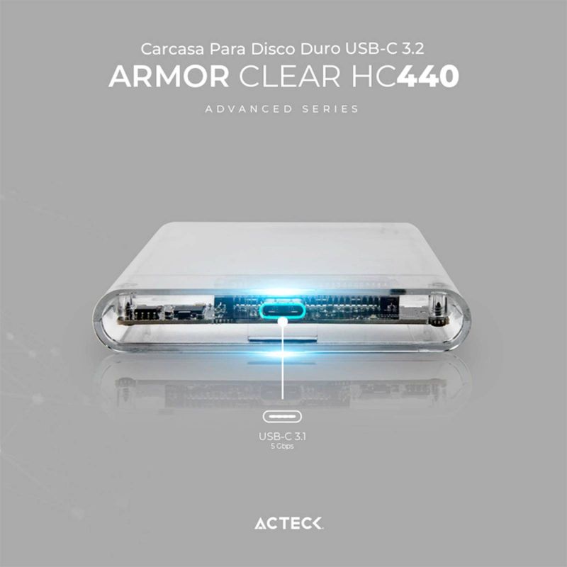 CARCASA CASE ENCLOSURE PARA DISCO DURO ACTECK ARMOR CLEAR HC430