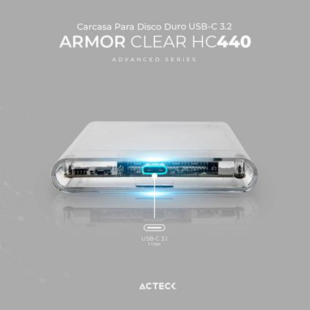 CARCASA CASE ENCLOSURE PARA DISCO DURO ACTECK ARMOR CLEAR HC430