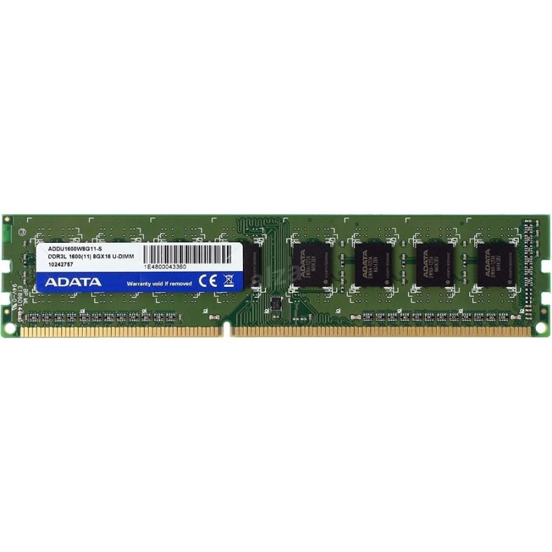 MEMORIA ADATA UDIMM DDR3L 8GB PC3-12800 1600MHZ CL11 240PIN 1.35V