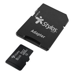 STYLOS MICRO SD MEMORY 8GB CLASS 10 WITH BLACK ADAPTER | STYLOS STMSD81B