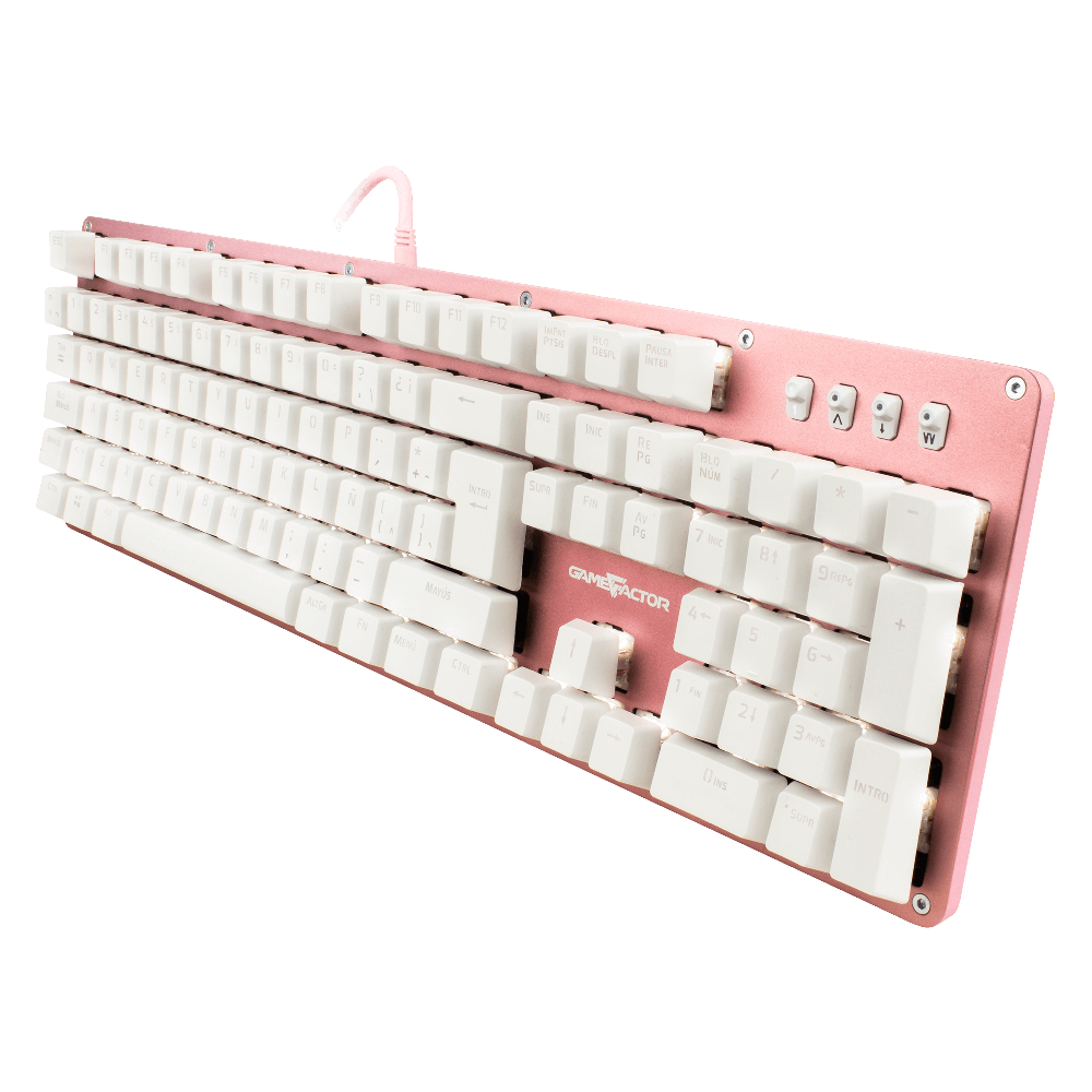 TECLADO MECANICO GAME FACTOR RETROILUMINADO/SWT BLUE/USB/ROSA KBG400