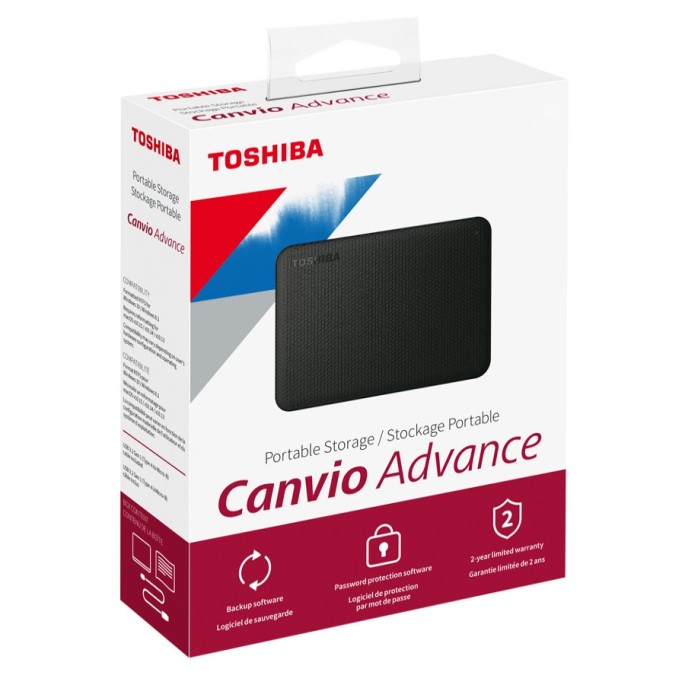 DISCO DURO EXTERNO TOSHIBA 2TB HDTCA20XK3AA ADVANCE V10 NEGRO