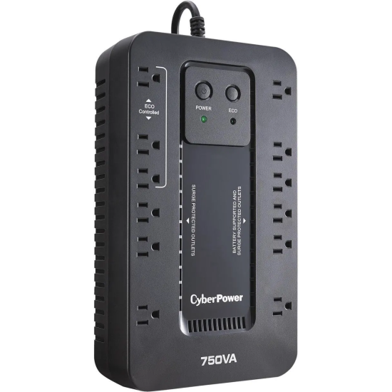 NOBREAK UPS CYBERPOWER EC750 750VA/450W.ECO.STANDBY.12CONT.RJ11/