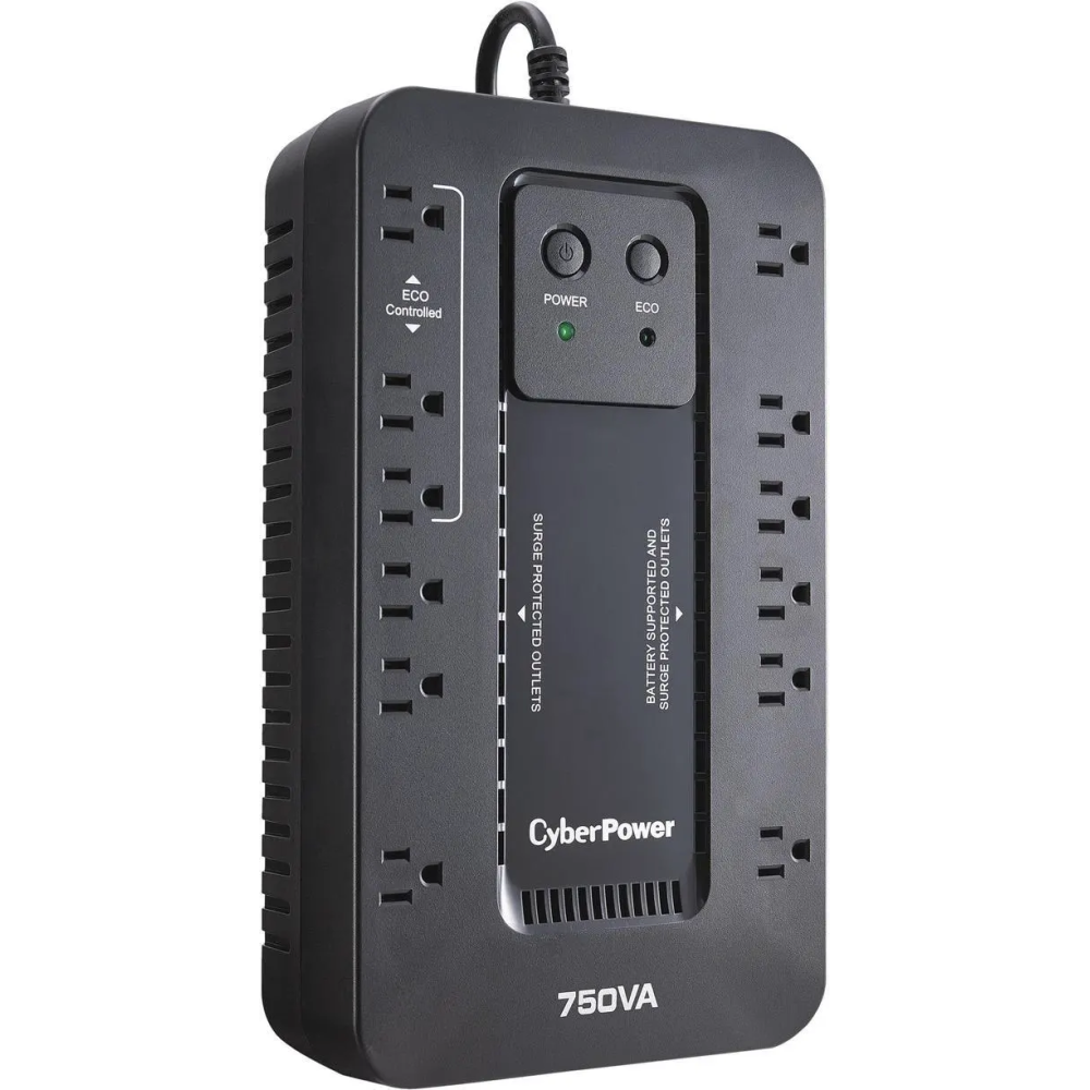 NOBREAK UPS CYBERPOWER EC750 750VA/450W.ECO.STANDBY.12CONT.RJ11/