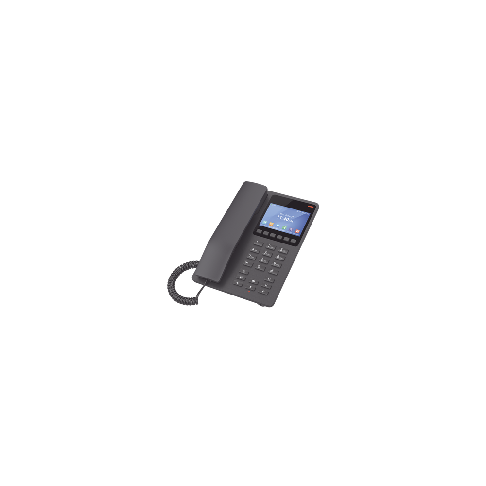 GHP631, Teléfono Hotelero IP Negro, LCD Color 3.5", 2 SIP 2 líneas, GD