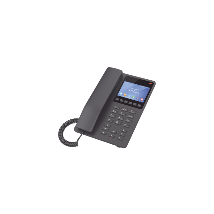 GHP631, Teléfono Hotelero IP Negro, LCD Color 3.5", 2 SIP 2 líneas, GD