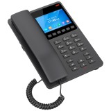 GHP631, Teléfono Hotelero IP Negro, LCD Color 3.5", 2 SIP 2 líneas, GD
