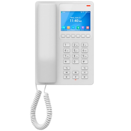 GHP630, Teléfono Hotelero IP Blanco, LCD Color 3.5", 2 SIP 2 líneas, G